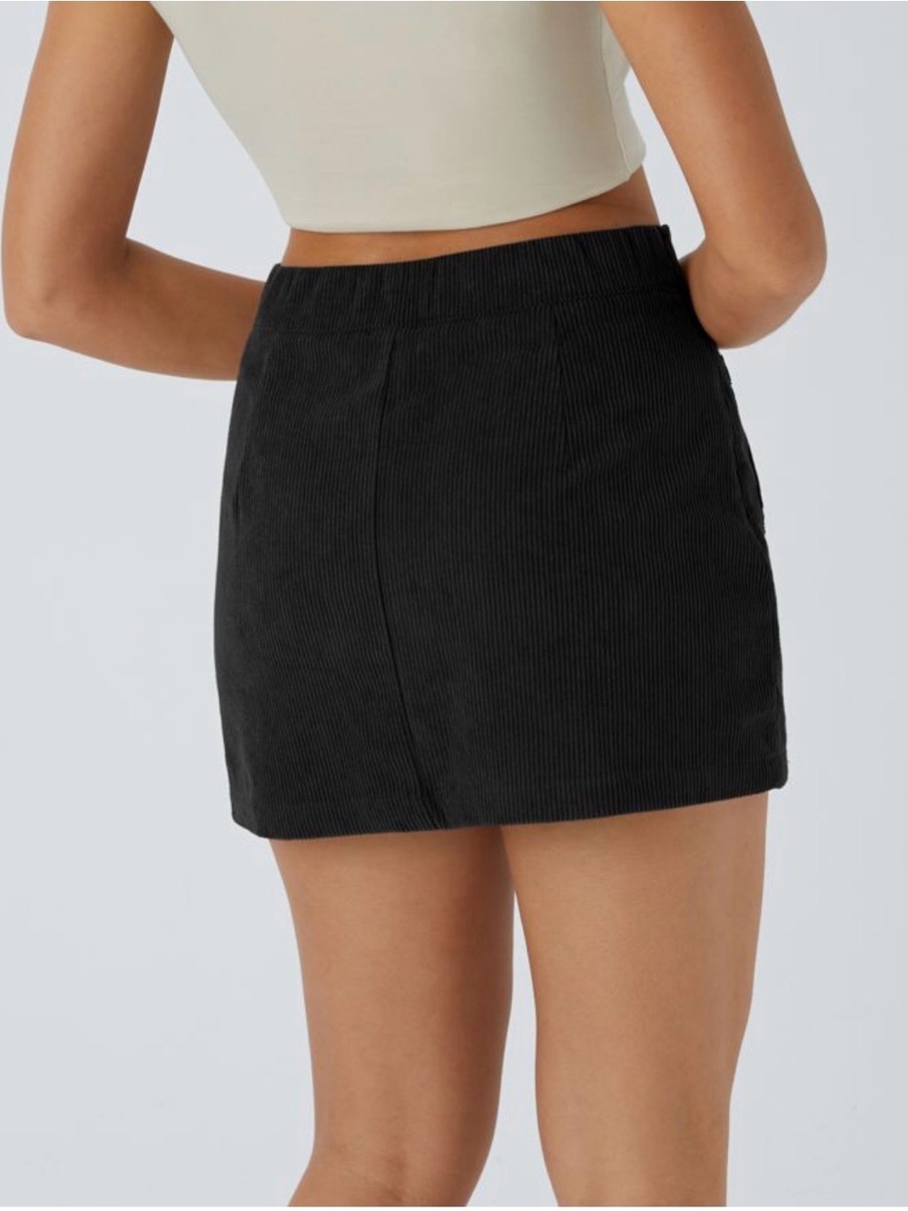 Halara High Waisted Pocket Zipper 2-in-1 Corduroy Mini Casual Skirt - Picture 2 of 8